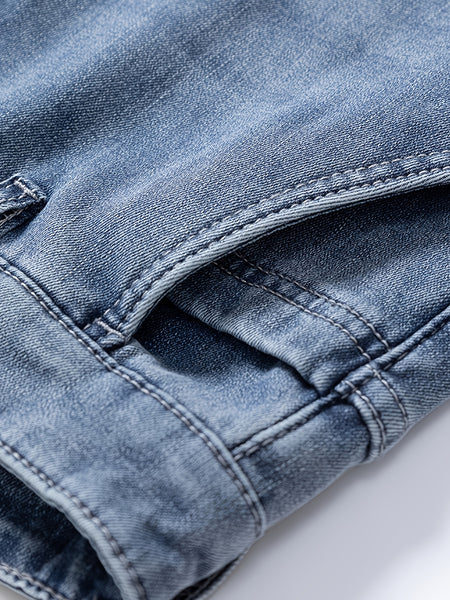 092+1# New Winter Style -Lined Thickened Simple and Stylish Slightly Stretchy Jeans