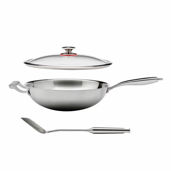 MIU Stainless Steel 34Cm Wok & Utensil