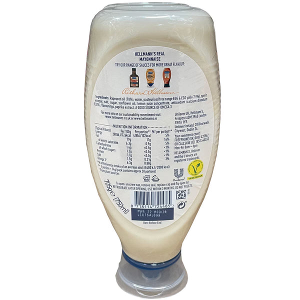Hellmann'S Real Squeezy Mayonnaise, 2 X 750Ml