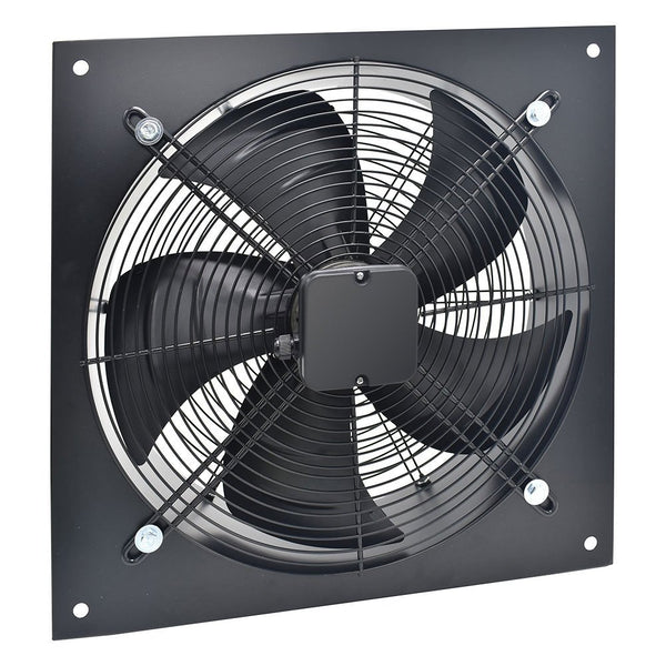1pc Low Noise 300mm / L37xW37CM Extractor Fan 2130m/h - Stainless Steel Ventilation Fan with Backdraft Damper for Kitchen, Bathroom, Garage - Black