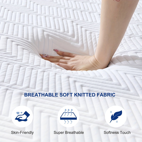 15&18&20&25cm Memory Foam Mattress, Medium Feel with Removable Polyester Cover, Tight Top Knitting Construction, Ideal for Single, Small Double, Double, King Sizes