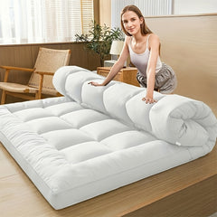 1200GSM Futon Mattress, a Padded Japanese-Style Floor Mattress with a Quilted Design, Featuring a 10Cm Extra Thick Folding Sleeping Pad That Is Breathable, Suitable for Use As a Floor Lounger Or Guest Bed for Camping