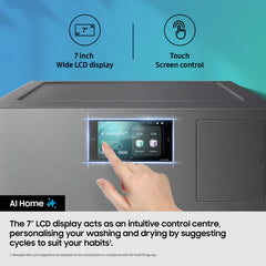 Samsung Series 9 Large Capacity WD18DB8995BZT1 18Kg / 11Kg Washer Dryer, a Rated in Dark Steel