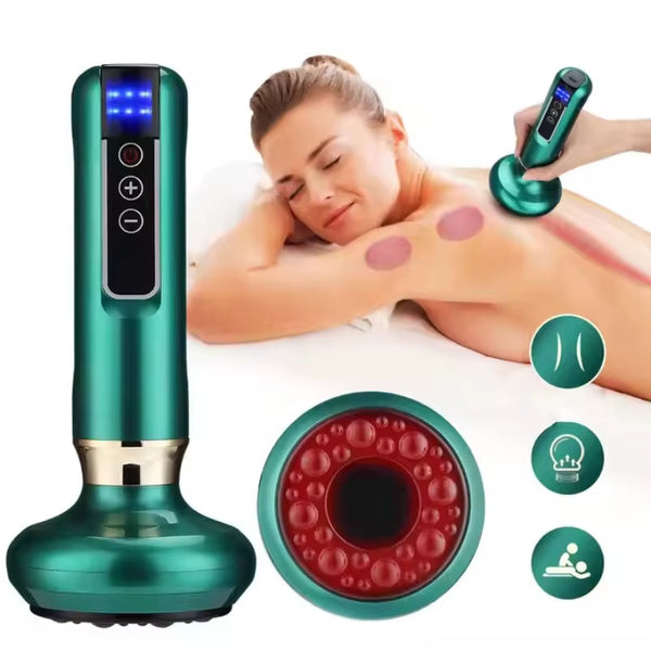Tricolor Electric Massager Guasha anti Cellulite Vacuum Suction Cup Beauty Health Scraping Infrared Heat Slimming Massage Thera