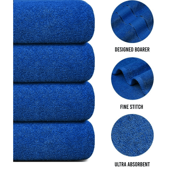 4 X Large Jumbo Bath Towels 100% Egyptian Cotton -75 x 150 cm- Soft Quick Dry Hotel Spa Big Bathroom Towels Set
