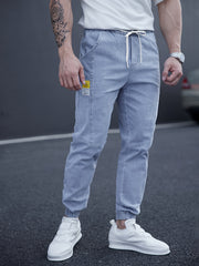 New Men's Washed Jeans for Spring and Autumn, Fashionable Ankle Pants, Comfortable Casual Trousers