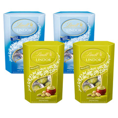 Lindt Lindor Milk & White & Pistachio Chocolate Truffles, 4 X 200G