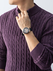 Christmas Gift for Men, New Twist Zipper Collar Pullover Sweater, Autumn And Winter Style, with Velvet, Thickened, Warm And Cold-Resistant, Can Be Worn Inside Or Outside, Casual And Versatile Essential, Knit