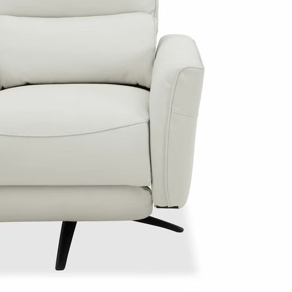 Aiden & Ivy Spencer Cream Leather Manual Reclining Chair