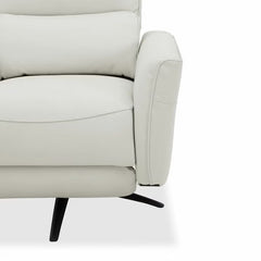 Aiden & Ivy Spencer Cream Leather Manual Reclining Chair