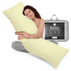 Rohi Full Body Pillow with Free Pillowcase – Hollowfibre Filling – Orthopaedic Long Pillow (3ft, 4ft, 4.6ft, 5ft, 6ft) – Bolster Pillow for Maternity, Back & Neck Support – Side Sleeper Pillow