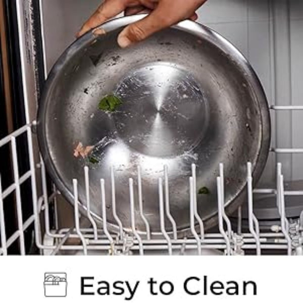 Stainless Steel Mixing Bowls Set for Kitchen, Dishwasher Safe Nesting Bowls for Cooking, Baking, Meal Prepping-6pcs set