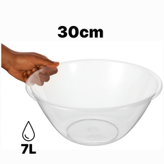 Set of 2 Clear 30cm Plastic Mixing Bowls – 7.0L BPA-Free Food-Safe Nesting Bowls for Kitchen Prep, Baking & Serving – Microwave & Dishwasher Safe Lightweight Bowls