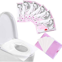10/50/100pcs Disposable Toilet Seat Covers Flushable Pocket Size Portable Portable Disposable Toilet Seat Protectors with Pocket Pack Design, Hygienic Toilet Pad for Travel, Hotels, Camping, airplanes, Public Restrooms - Compatible with Most Toilets, Camp