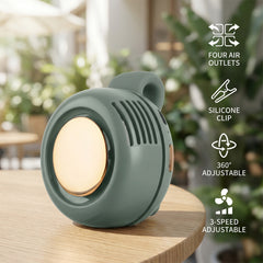 Mini Clip on Fan, Ultra Compact 360° Portable Handheld Fan, 50% Smaller with High Density Battery, Long Lasting Desk Fan, A Good Item for Travel, Outdoor.