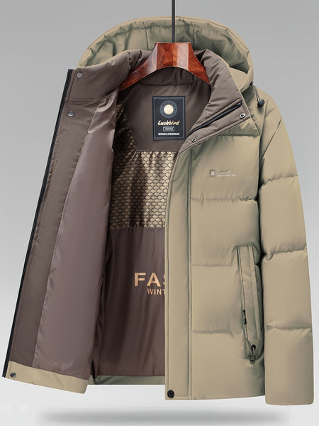 2024 Winter New Arrival Men's Outdoor Casual Padded Storm Jacket with Detachable Hood, Thickened Warm Fashionable Men's Outerwear