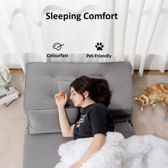 Folding Sofa Bed Adjustable Lazy Tatami Sofa Convertible Floor Couch 5 Levels Adjustable Backrest Lounge Chaise for Living Room Bedroom Guest Room