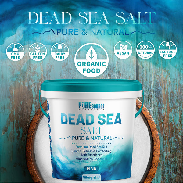 PSN Dead Sea Salt Fine in Bucket – Pure Natural Mineral-Rich Bath Salt for Relaxation, Foot Soaks, Stress Relief & Muscle Recovery – Premium Spa-Grade Salt