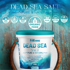 PSN Dead Sea Salt Fine in Bucket – Pure Natural Mineral-Rich Bath Salt for Relaxation, Foot Soaks, Stress Relief & Muscle Recovery – Premium Spa-Grade Salt