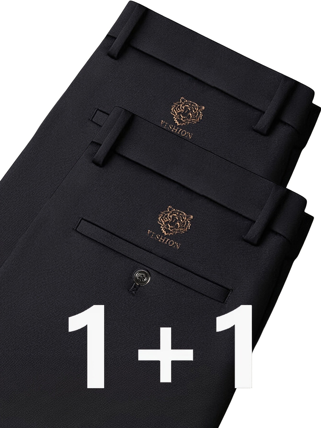 [Tong Tong Bang Selected OBM] 2pcs Men'S Wrinkle-Resistant Non-Iron Versatile Business Suit Pants Middle-Aged And Elderly Formal Suit Trousers