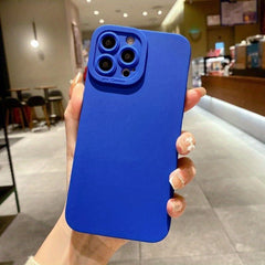 Matte Silicone Phone Case For iPhone 15 14 13 12 11 Pro Max XR XS X 8 7 14 15 Plus SE 2020 Camera Lens Portector Soft Cover