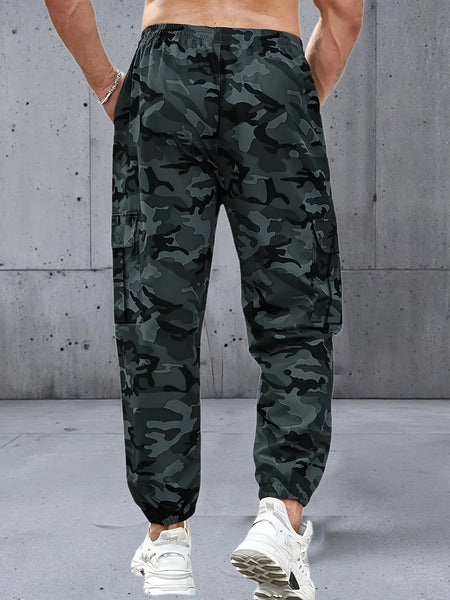 Men's Three-pc Cargo Pants, Solid Color Multi-Pocket Casual Outdoor Sports Trousers, Suitable for Spring, Summer, and Autumn