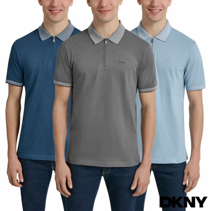 DKNY Men'S Zip Collar Polo