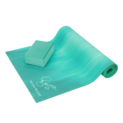 Davina Mccall Yoga Mat & Block Set in Blue