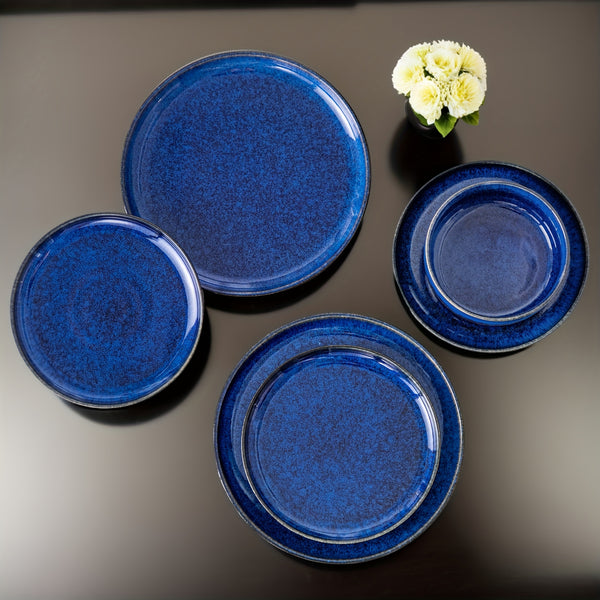 12pcs Reactive Glaze Dinnerware Set With Dinner Plate, Dessert Plate, And Cereal Bowl, Service For 4