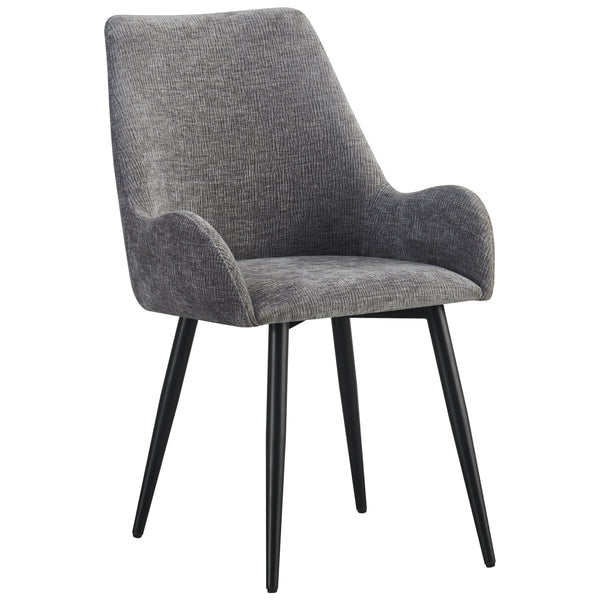 MOF Set of 4 Dining Chairs with Armrests - Mid-Century Upholstered Dining Chairs with Soft Cushioned Seat & Black Metal Legs for Dining Room, Living Room, Kitchen or Vanity Chair
