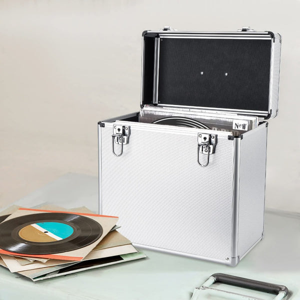 Vinyl Record Storage 12, LP Case Album Collection DJ Carry Storage Cases Lockable Box LP Case Vinyl Record Storage Carry Box Holds up to 50pcs Albums Record Collection Chest