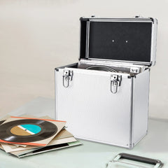 Vinyl Record Storage 12, LP Case Album Collection DJ Carry Storage Cases Lockable Box LP Case Vinyl Record Storage Carry Box Holds up to 50pcs Albums Record Collection Chest