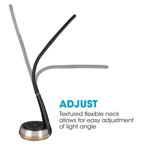 Ottlite Wireless Charging Black LED Table Lamp