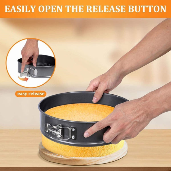 6pcs Cake Pan Set- Square/ Round/ Heart Baking Cake Mould, Carbon Steel Baking Mold with Removable Bottom, Non- Stick Pan, Baking Tools| Kitchen Accessories| Home Kitchenware