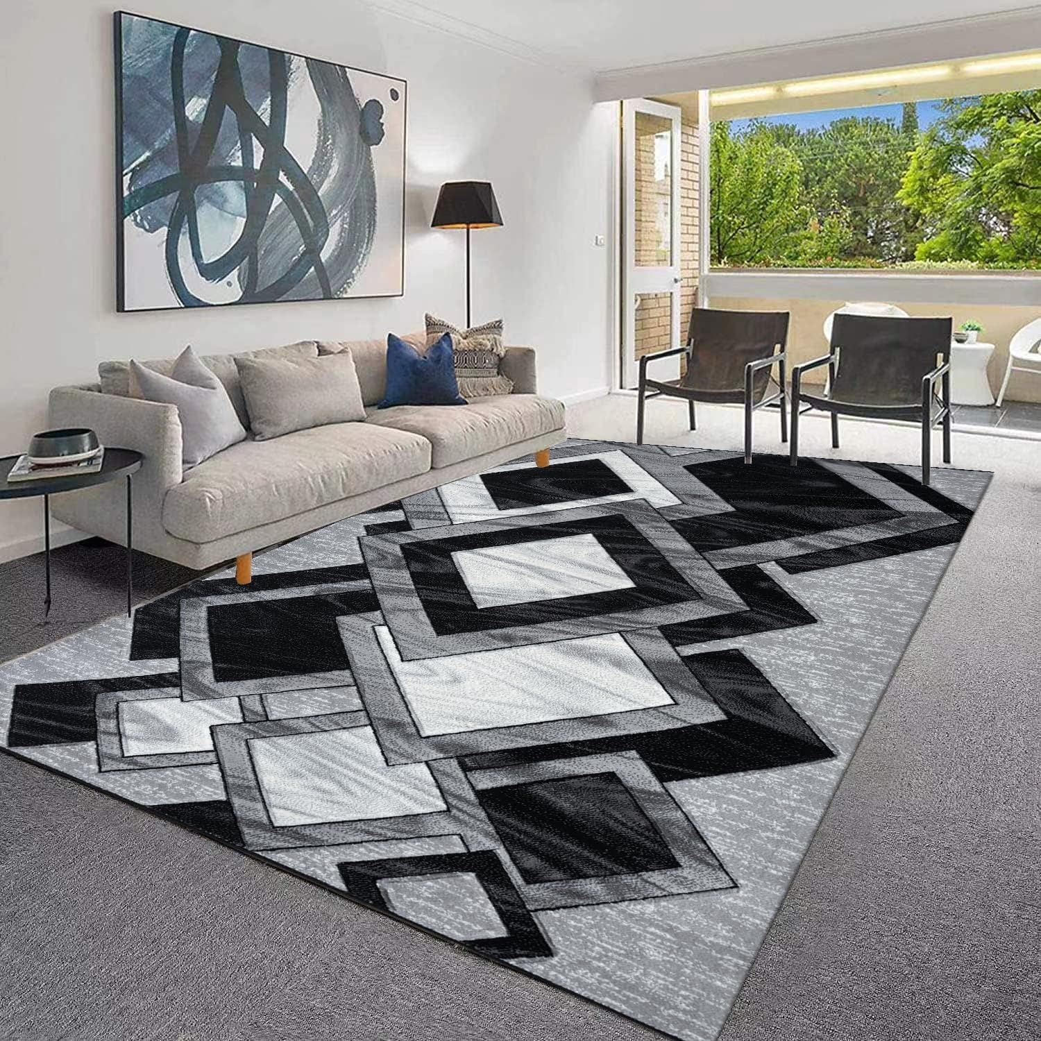 1pc Area Rug – Dazzling Abstract High-Weight Thick Design – Super Soft, Durable, Comfort-Feel Texture – Ideal for Living Room, Dining Room, Bedroom & Office Flooring