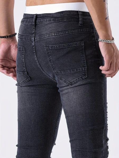 European and American Stretch Ripped Skinny Jeans
