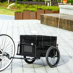 Bicycle Cargo Trailer with 65L Foldable Storage Box and Safe Reflectors