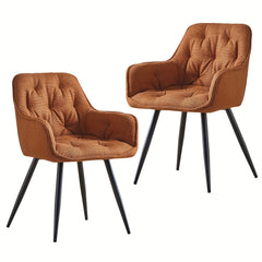 Dining Chairs with Velvet Thick Padded Upholstered Kitchen Tub Chair Armchair with Backrest Metal Legs Living Room Reception Leisure Chairs for Bedroom Lounge Office