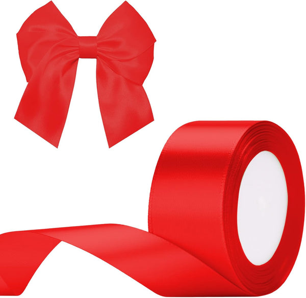 G2PLUS White Stain Ribbons - 22M Thick Fabric Gift Wrap Ribbons for Crafting, Wedding & Valentine'S Day Decoration