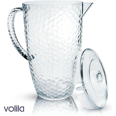 Clear Plastic Jugs 2 Litre - Plastic Jug with Lid and Vented Spout, Large Pitcher Jug for Picnics, BBQ, Cocktails, Indoor/Outdoor use, Water Jug