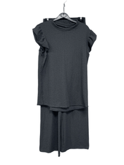 Women'S Textured Cheesecloth Frill Sleeve Top Trouser 2pcs Co Ord Loungewear Set