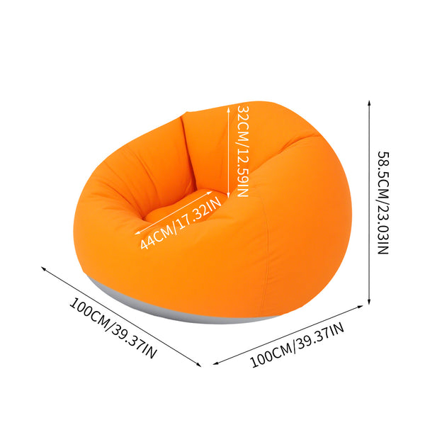 1PC Orange Spherical Inflatable Sofa, Large Inflatable Sofa, Equipped with Manual Inflation Pump, Suitable for Use in Living Room/veranda/bedroom, Size 100*100*58.5cm