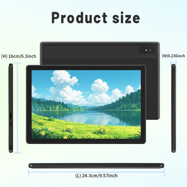 Tablet Computer, 10.1 Inches, Equipped with The Latest Android 15 System, Maximum Expandable 1TB Storage, 8GB RAM (4GB+4GB Expandable), 64GB ROM, Equipped with Keyboard, Mouse, Stylus and Protective Case, Stylus Color Random, 5000mAh Battery