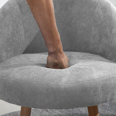 Set of 2 Small Accent Occasional Lounge Sofa, Guest Reception Sofa Chair Office Chair, Tub Chairs Upholstered Fabric with Solid Wood Legs