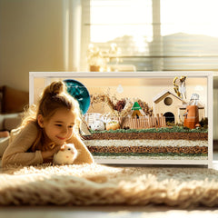 (Only 100cm Free 20L Paper Bedding)BUCATSTATE Hamster Cage Metal 2.0 80/100cm - Large Stackable Habitat For Small Animals, Deep Burrow Design, Easy Assembly, Dwarf & Syrian Hamsters, Guinea Pigs, Gerbils, Reptiles