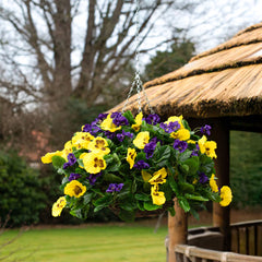Artificial Flower Hanging Basket in 3 Colours