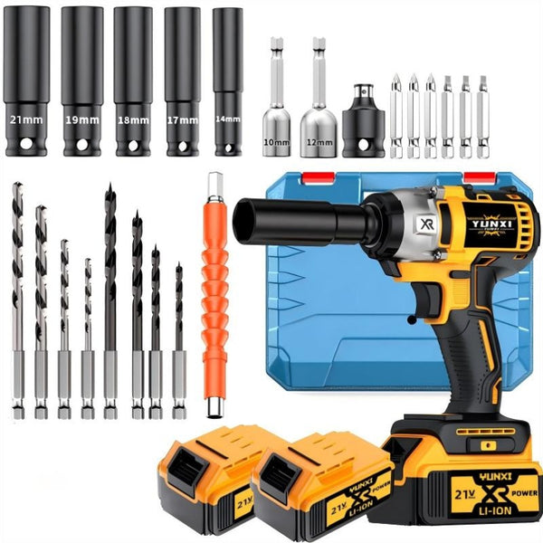 Wireless Electric Impact Wrench, Lithium Electric Wrench Set - Multifunctional Tool Set, Portable, Suitable For Car Maintenance, Furniture And Scaffolding Installation, A Gift Of Electric Tools For Husbands