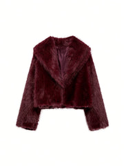 Faux Winter Warm Fashion Plush Top Short Coat for Women