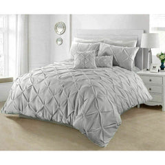PINTUCK PLEATED ALFORD EGYPTION COTTON MIX DUVET COVER WITH PILLOW CASEA ALL SIZES SINGLE DOUBLE KING SUPER KING