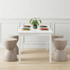 4pcs Modern Hourglass-Shaped Dining Chairs | Creative Plastic Round Stools, Space-Saving Design, Coffee Color, Ergonomic, for Living Room and Bedroom